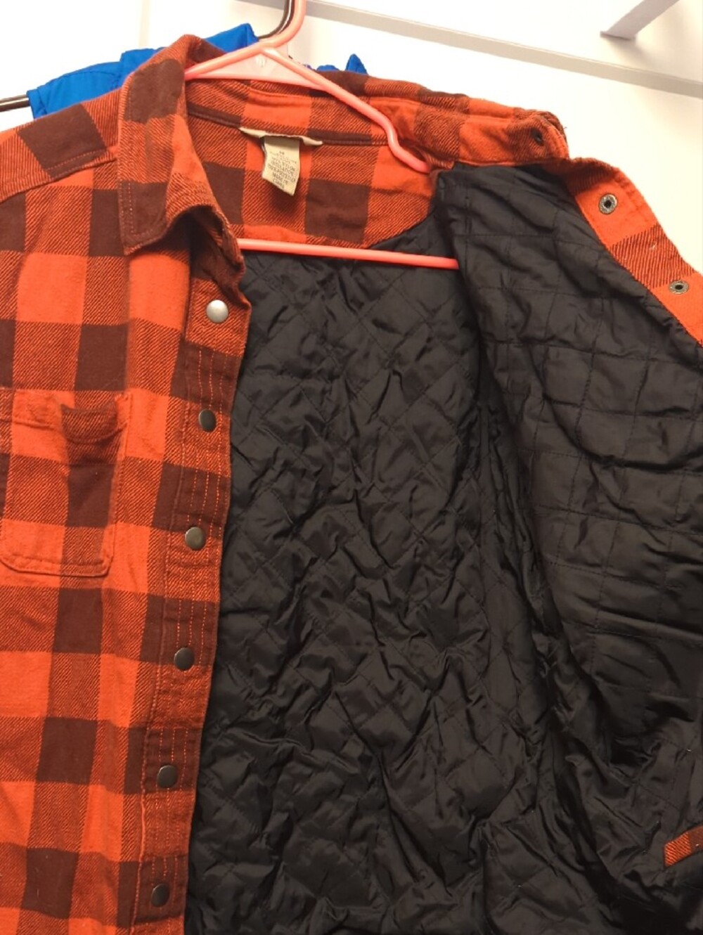 Men's Orange & Brown Plaid Field Jacket Duluth Flannel And Quilted Duck Line- M - Picture 5 of 16